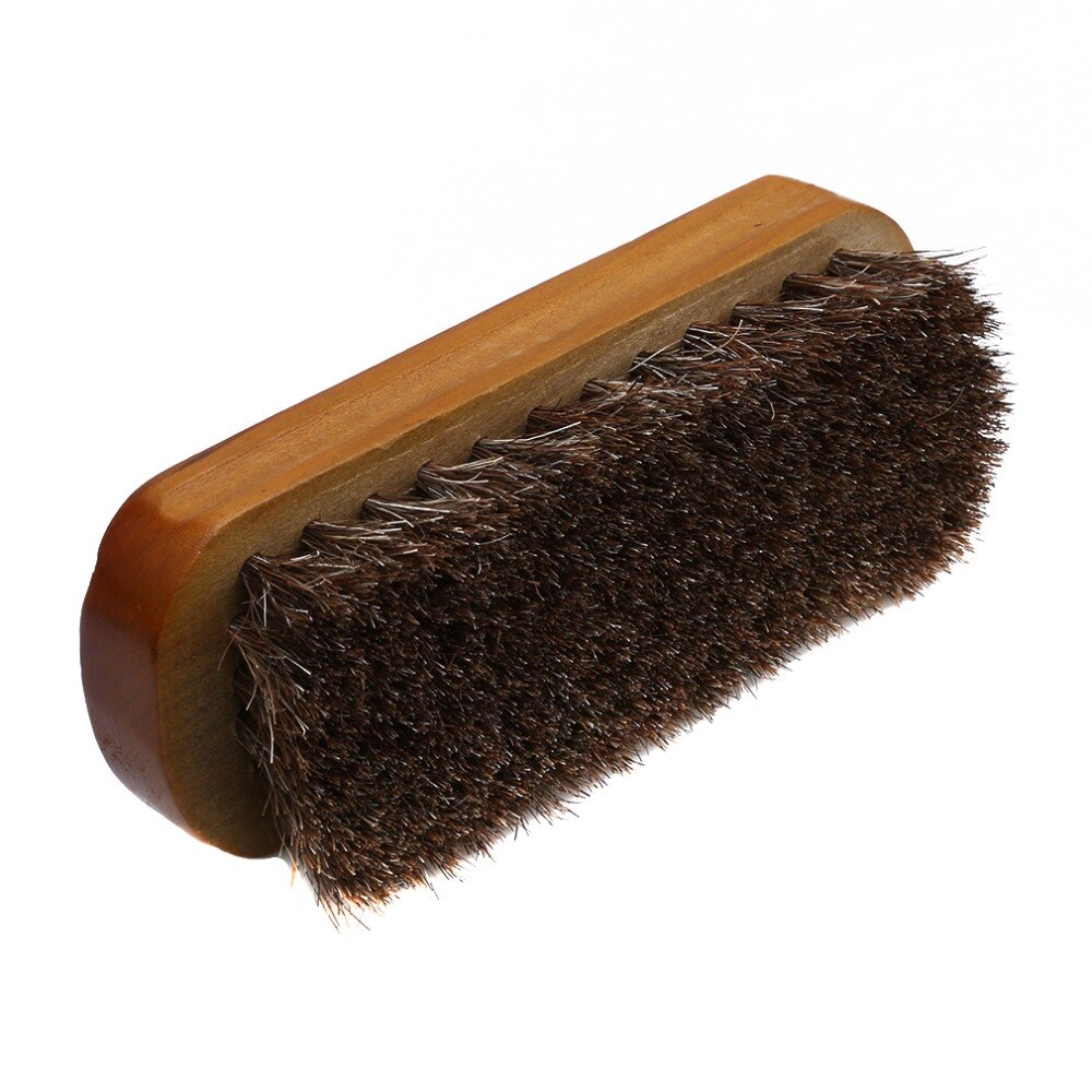 Cepillo para pulir los zapatos cepillo para pelo de caballo cuero Natural pelo de caballo pulido suave herramienta de limpieza cepillo gamuza Nub botas de cuero
