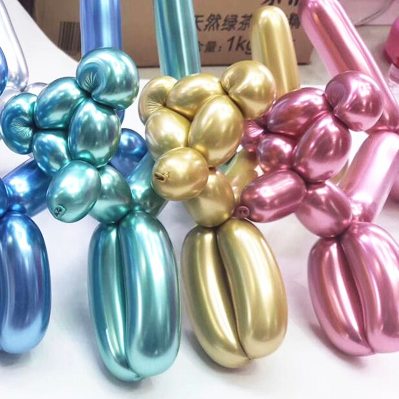 10/20/30 Uds Globos largos látex metálico cromado 260 atado mágico globos giratorios para decoraciones de cumpleaños aniversario de boda