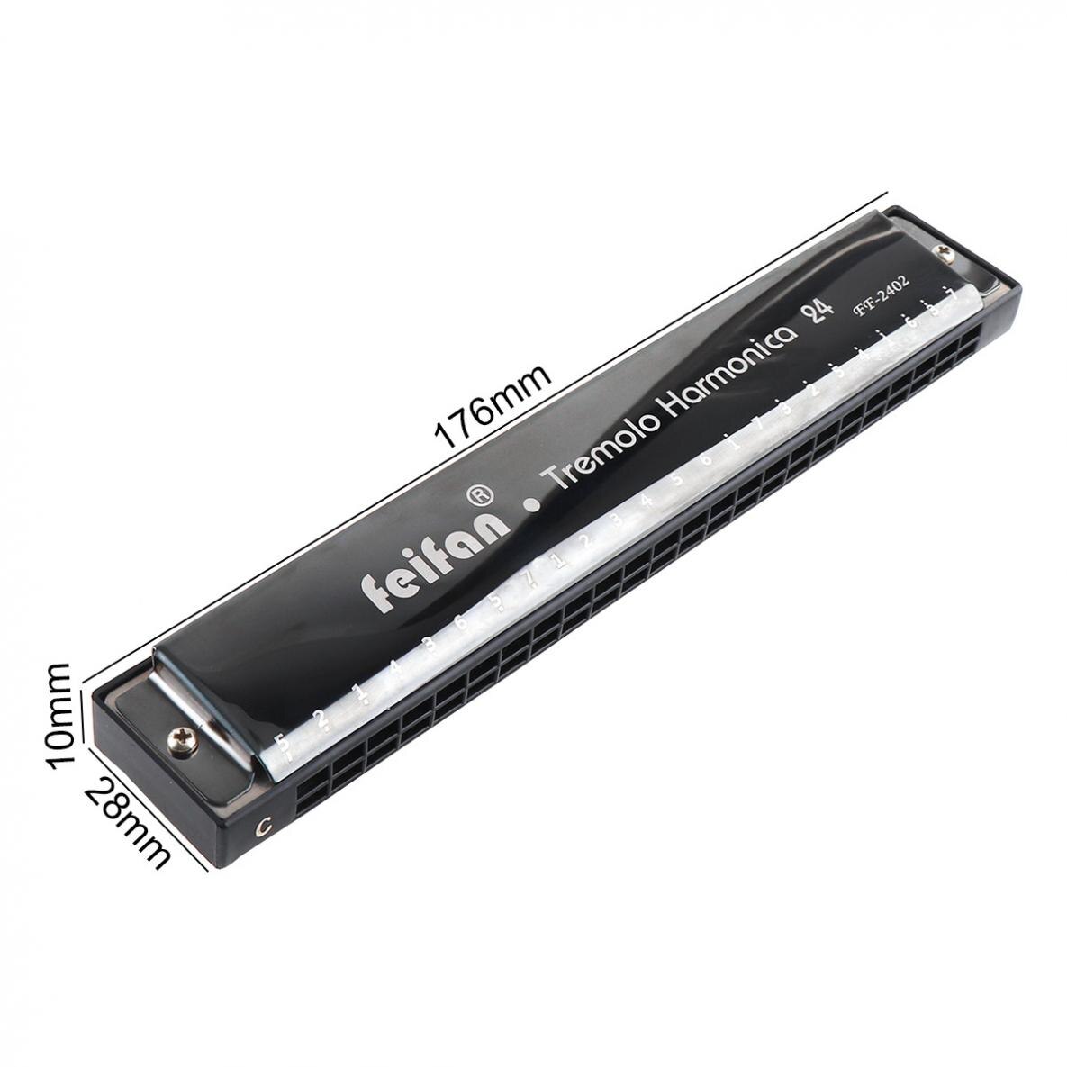 FEIFAN-ARPA de titanio para principiantes, instrumento Musical con 24 agujeros, color negro mate, arpa 8K, tono trémolo