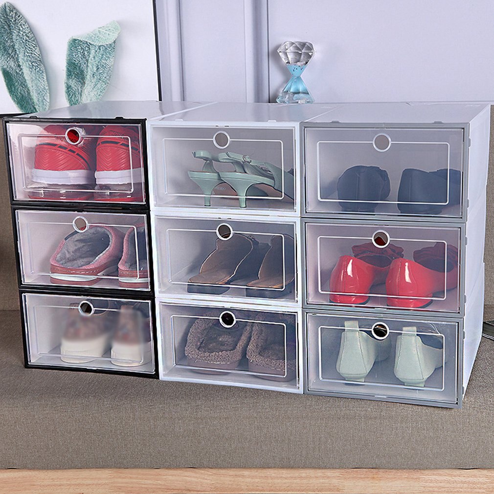 Transparante Plastic Schoenendoos Schoen Opbergdoos Schoenendoos Flip Cover Lade Schoen Opslag Artefact Verdikking