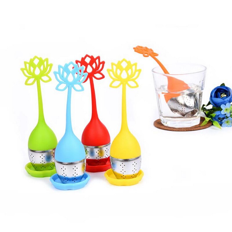 1pc silikon te infuser rustfritt stål teatea sil til bryggeenhet urte krydder filter kjøkkenverktøy