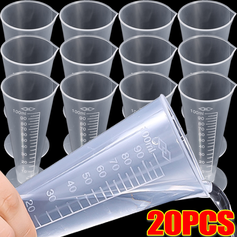 Contenitore per liquidi in plastica con misurino trasparente con scala Cilindro graduato Laboratorio scolastico Tazza di miscelazione Strumento da sbarra da cucina 100/50ML