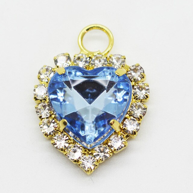 10 sztuk/partia koreański biżuteria akcesoria brzoskwinia serce pazur wiertła ściany pojedyncze wiszące rhinestone wisiorek: 2
