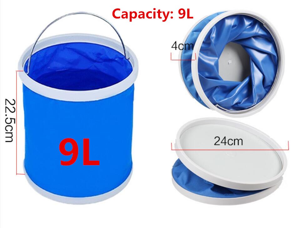 Outdoors Fishing essential portable folding bucket car wash bucket (9L) E7721 Car bucket