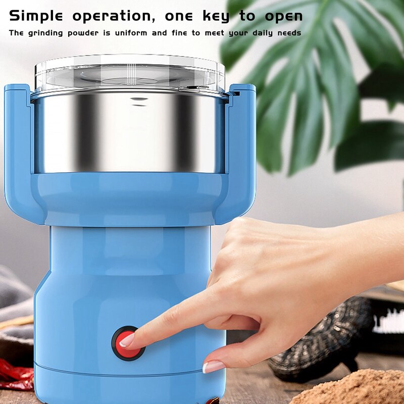 Molinillo Eléctrico de granos de café de acero inoxidable, molinillo de granos, especias, cereales, herramientas de cocina, enchufe europeo