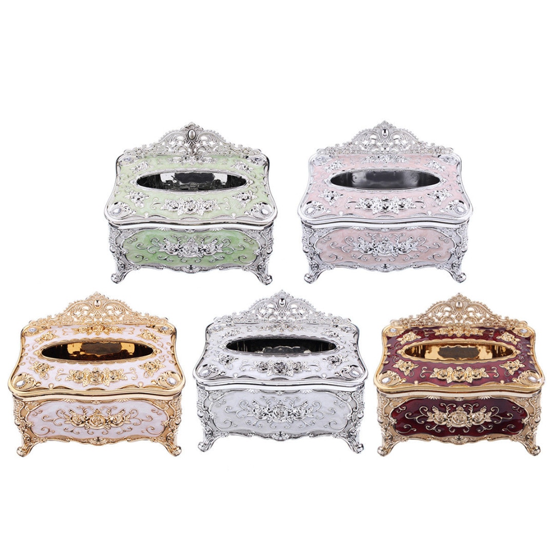 JX-LCLYL Gold Tissue Box Cover Chic Napkin Case Holder Hotel Home Decor Organizer