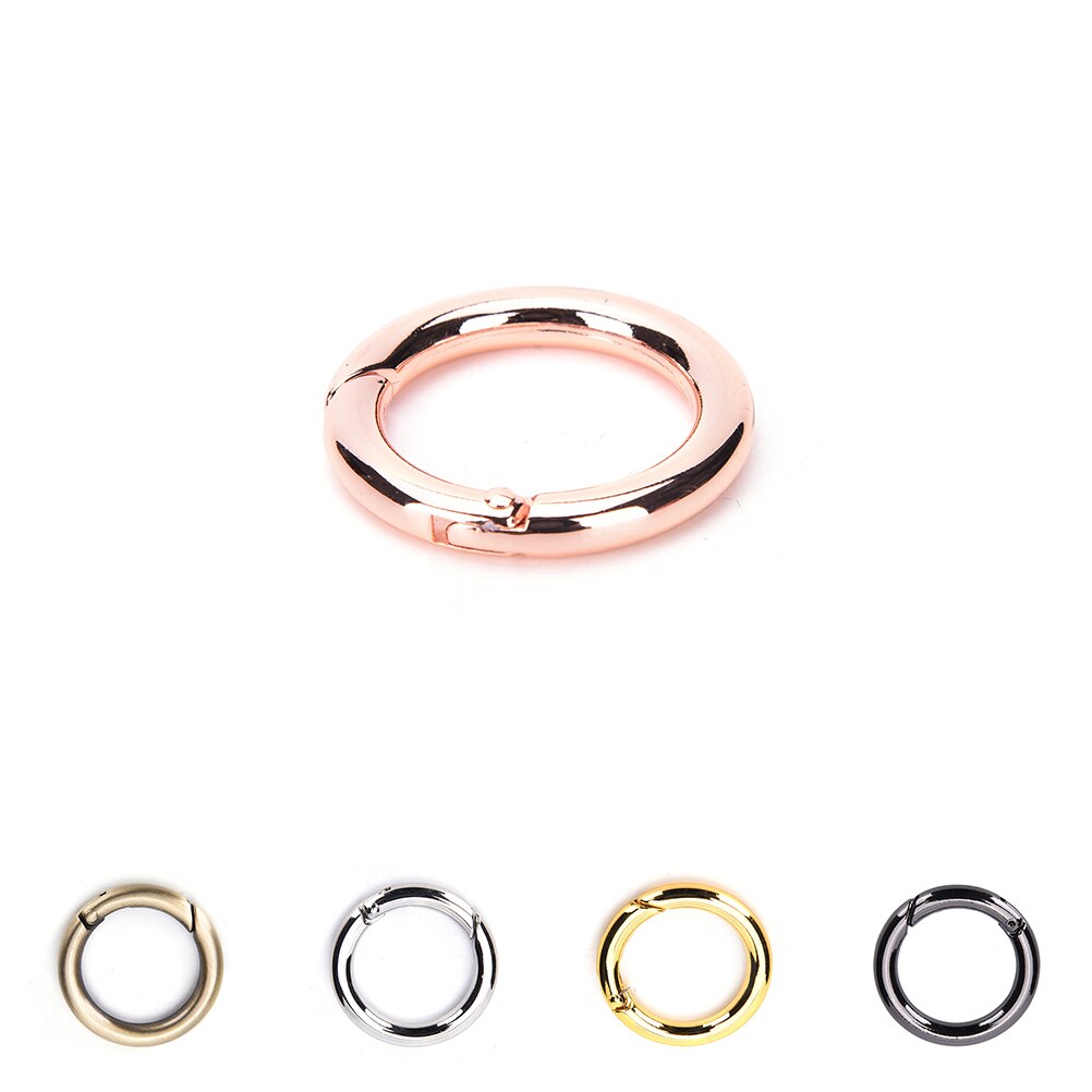 1 stk rund karabinkrok snap clip trigger fjær nøkkelring bucklespring o ring bag hook o ring for bags diy bag accessories
