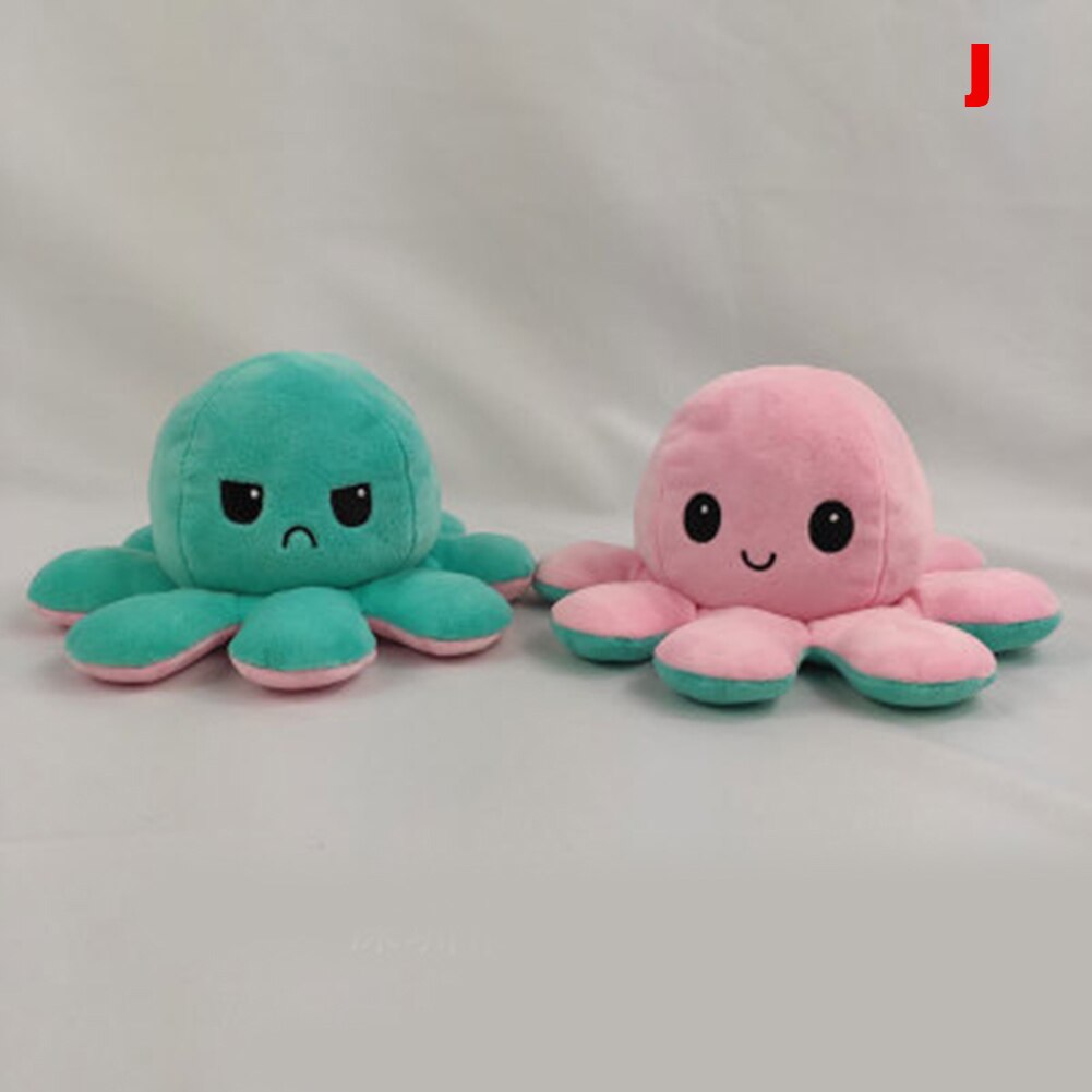 Cute Octopus Plush Toys Double-sided Flip Octopus Soft Reversible Stuffed Octopus for Kids Family Friends SCI8: j