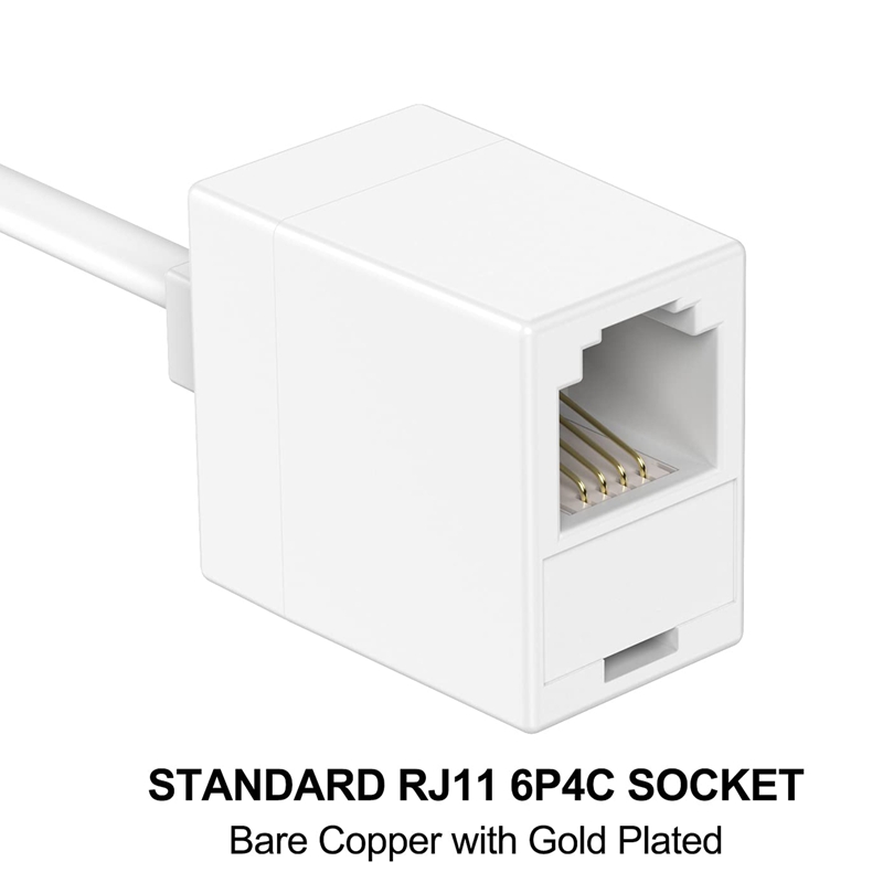 4 Pieces of RJ45 Male to RJ11 Female Adapter, Telephone RJ11 6P4C Female to Ethernet RJ45 8P4C Male Converter Cable