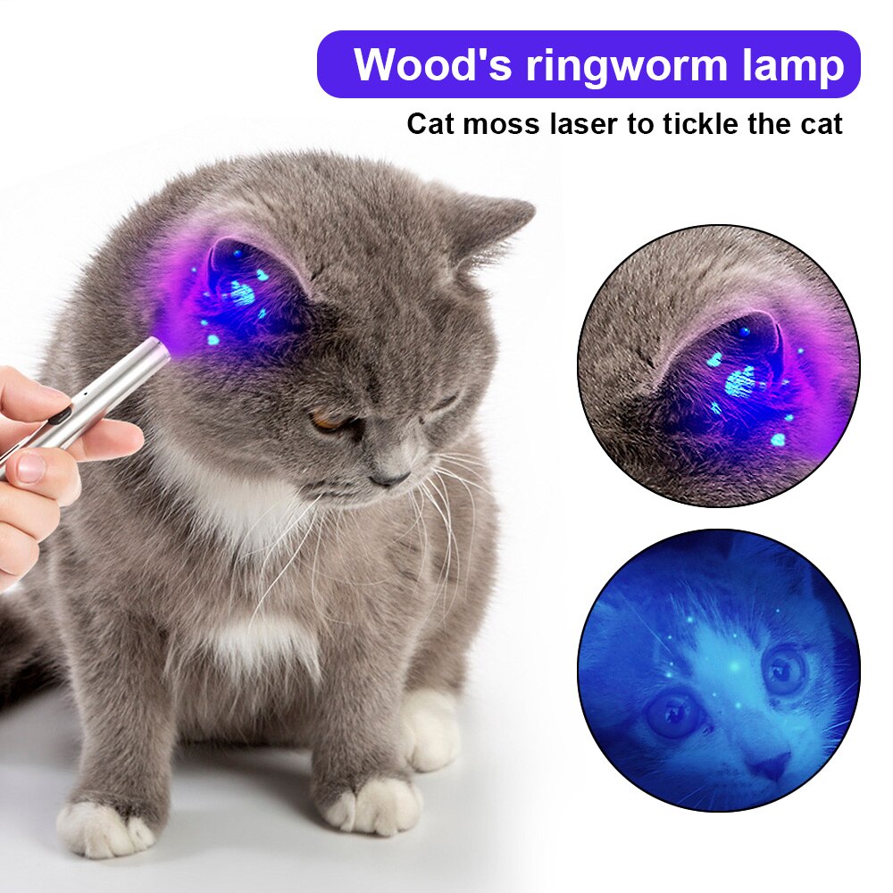 Skin Ultraviolet Light Cat Moss Tinea Light 365 UV Black Mirror Pet Fungus Detection Wood's Lamp UV Flashlight Waterproof
