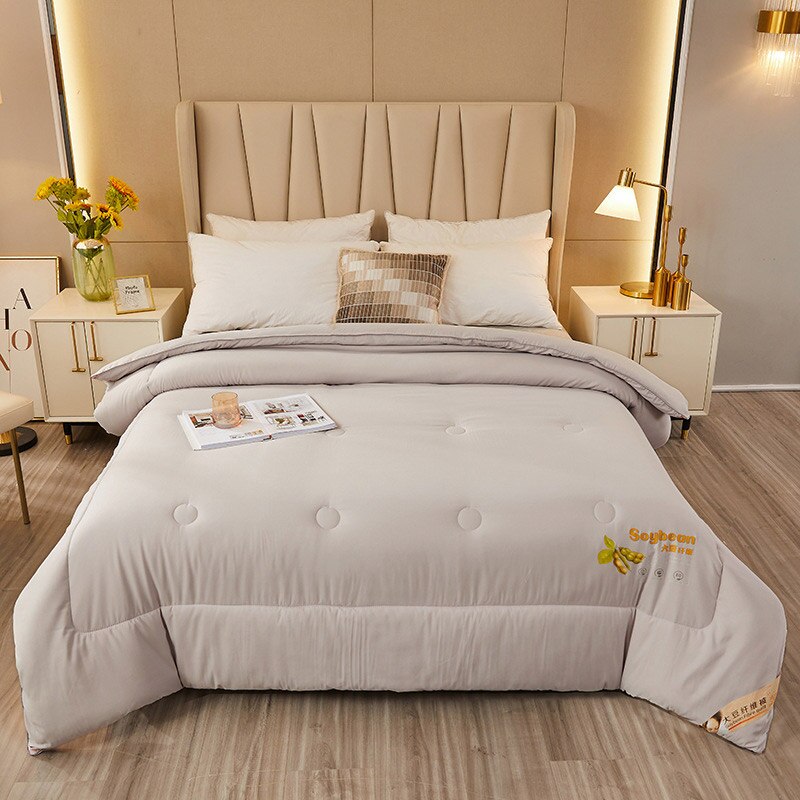 Super Warm Quilt Spring Plush Winter Blanket 1.5kg Single Quilt Thickened Warm Autumn Comforter Core: Light Grey