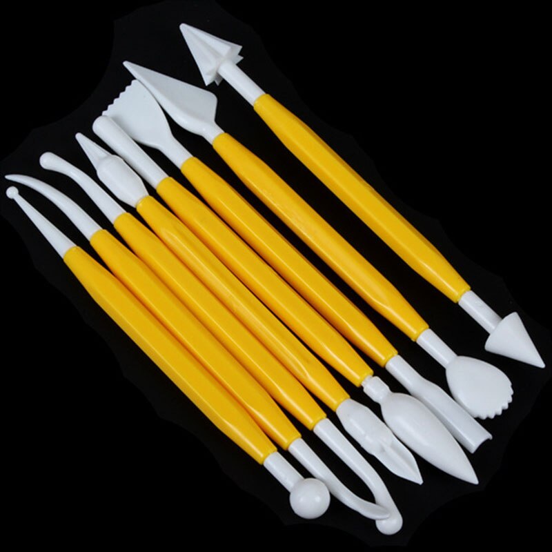 8 Stks/set Plastic Klei Carving Set Polymeer Klei Tool Voor Vorm Suiker Bloemvorm Diy Bakvorm Taart Decoreren Pen
