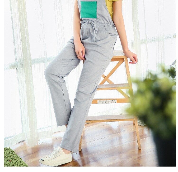 Ropa de embarazo, mono con tirantes de maternidad, monos, pantalones Embarazada Casual, pantalones sin mangas para mujer, tirantes: Gris / M