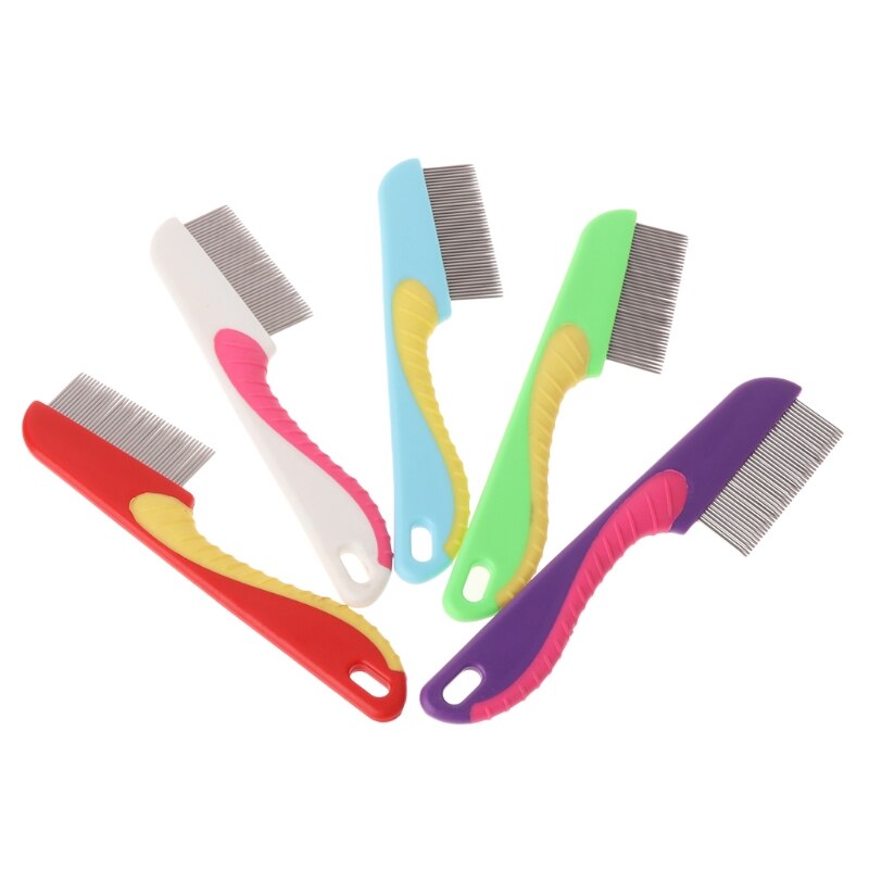 Kattenkam dichte tanden massage schoon haar roestvrijstalen dierenverzorgingsborstels