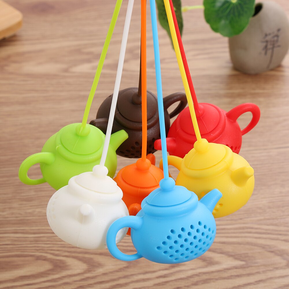 1Pcs Teapot-Shape Tea Infuser Strainer Silicone Tea Bag Leaf Filter Diffuser Teaware Teapot Accessory Kitchen Gadget