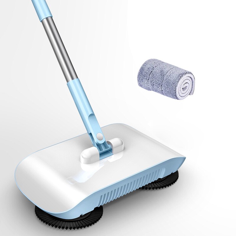 Factory direct hand push sweeper household broom dustpan mop all-in-one mop sweeper without dead corner cleaning mop: bule 1 pcs