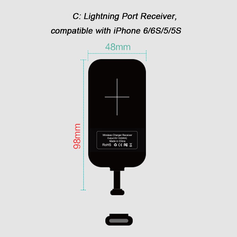 Nillkin etiquetas mágicas qi receptor de carregamento sem fio micro usb/tipo c adaptador para iphone 5S se 6 s 7 plus para samsung s6 s7 borda: for iPhone 6s 7 5S