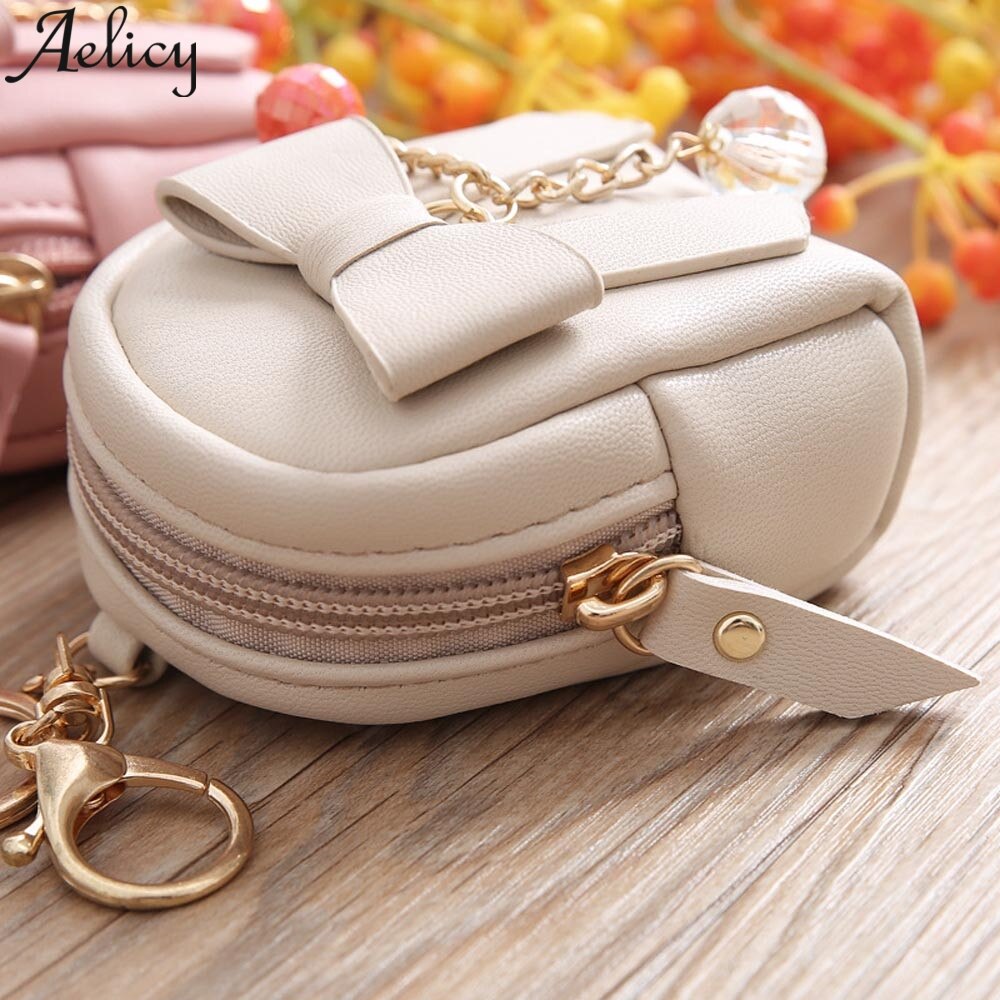 Aelicy Arco Mulheres de Couro Curto Carteira Bolsa Da Moeda Da Carteira Bolsa Saco Titular do Cartão de Crédito Titulares Mini Chaveiro Porta Moedas Com Zíper