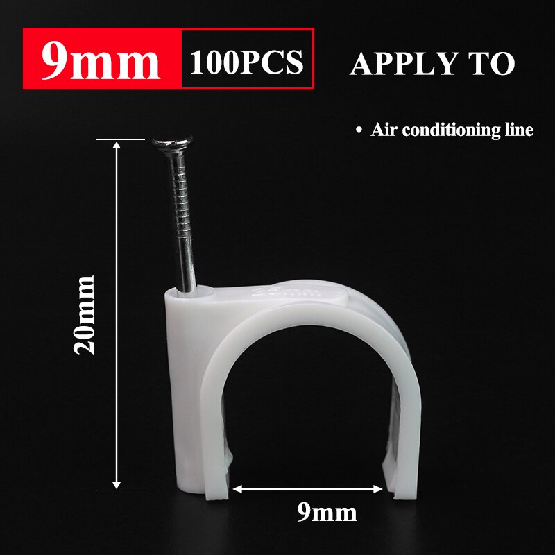 100PCS Round Cable Wire Clips 4mm 6mm 8mm 10mm Cable Management RG6 CAT6 RJ45 Electrical Wire Cord Tie Holder Circle Cable Clips: Yellow