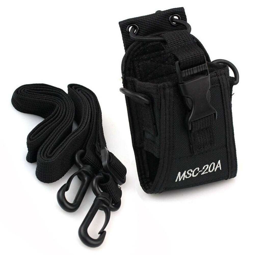 MCS20A Shoulder Hanging Radio Case Holder Nylon Holster Walkie Talkie Elastic Band Solid Accessories Two Way Universal Pouch
