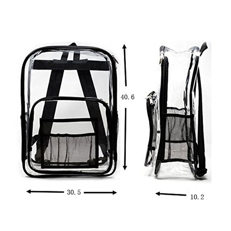 Small Backpack Men Woman School Bags PVC Transparent England Style Unisex Internal Frame Zipper