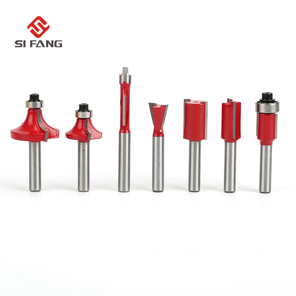 15Pcs 1/4" Shank Tungsten Carbide Router Bit Set Wood Case tool kit 6mm Milling Cutter Router Bit Set
