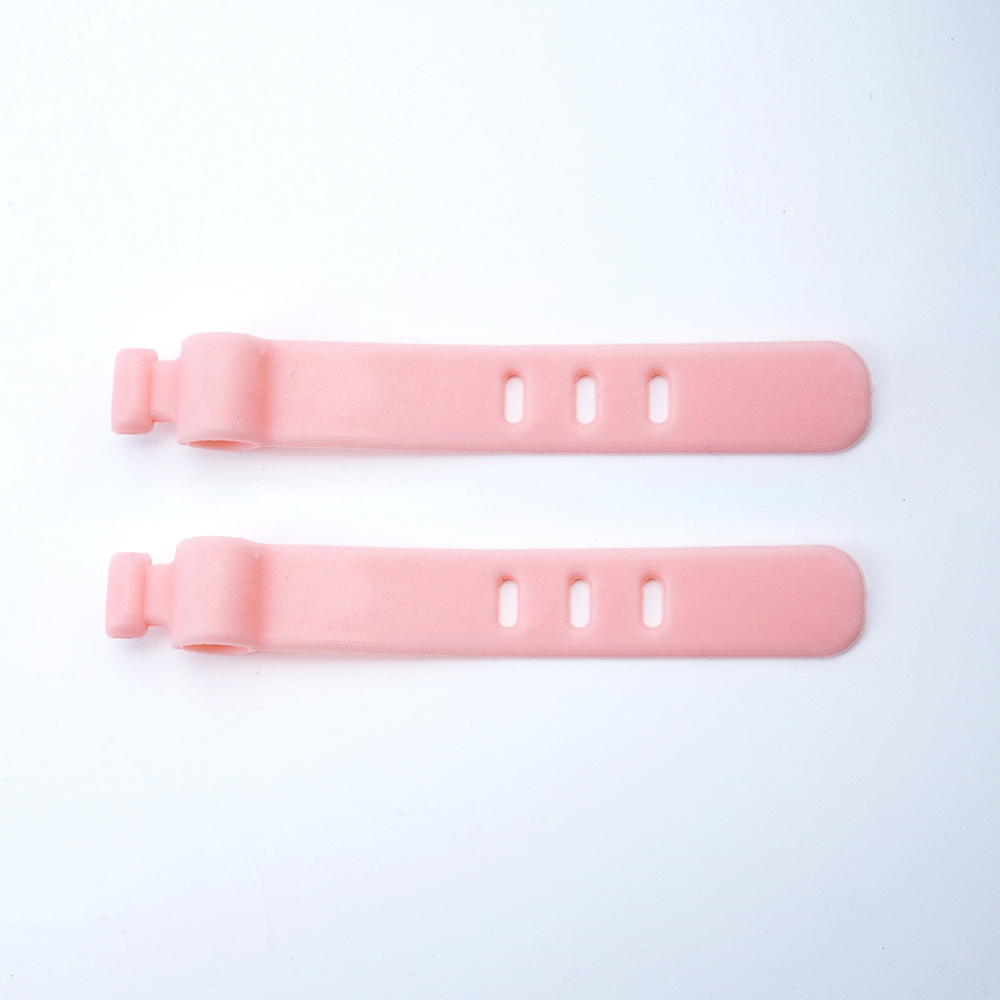 Silicone Tie Cable Organizer Phone Cable Multipurpose Winder Holder Clip For Mouse Earphone Wire Organizer 2Pcs/Lot: 2PCS Pink