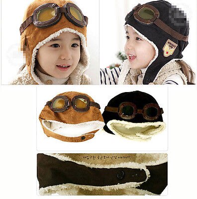 bambini piccoli Cappelli di Inverno Del bambino Pilota cappelli Ragazzi Volo cappucci Inverno Capretti del Cappello del bambino Earflap Caldo berretto cap per uno-tre anni Di Natale regalo