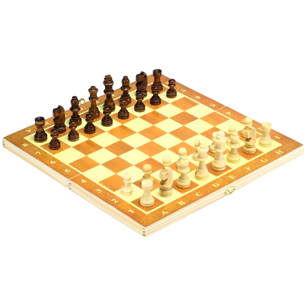 Houten Schaakspel Met Vouwen Schaakbord Backgammon Checkers Reizen Games Tocht Entertainment Educatief Speelgoed