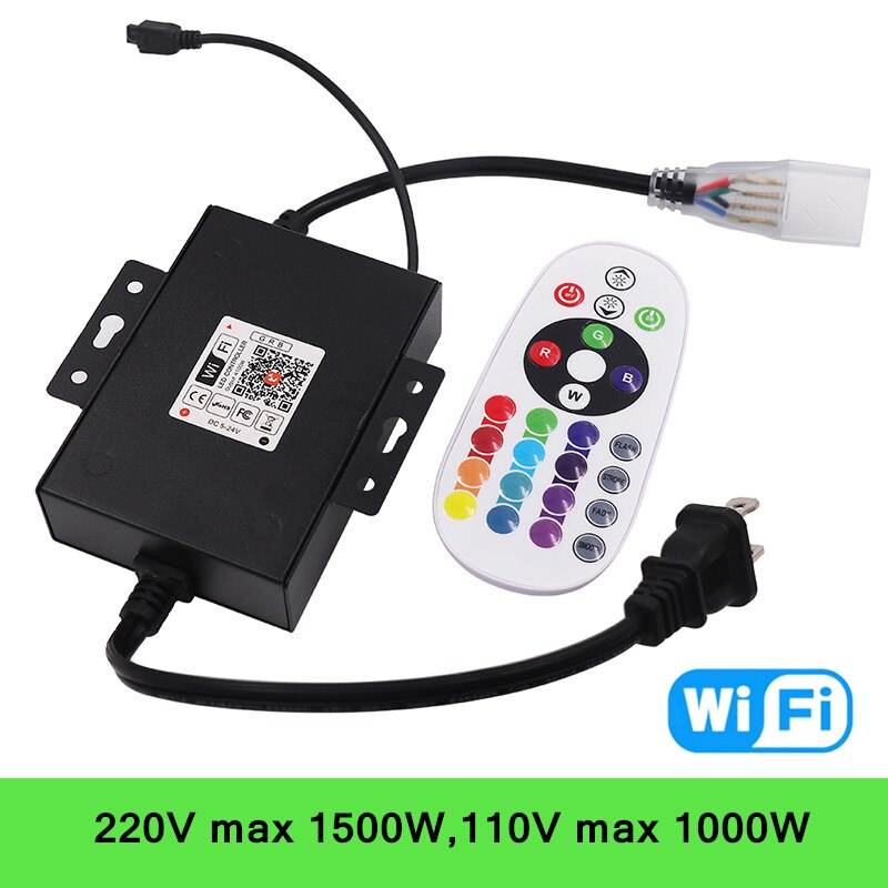 Regulador de intensidad con Bluetooth para música, controlador WIFI de 110V, 220V, 750 V, 1500W, para luz de 5050 Tira de LED RGB de neón, aplicación para IOS/Android: WIFI 1500W / 220V AU plug