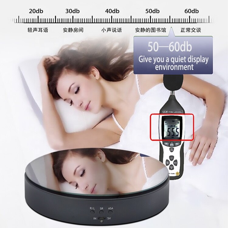 19.5cm elektryczna, obrotowa tarcza wyświetlacza może być przechowywana robić zasilania USB