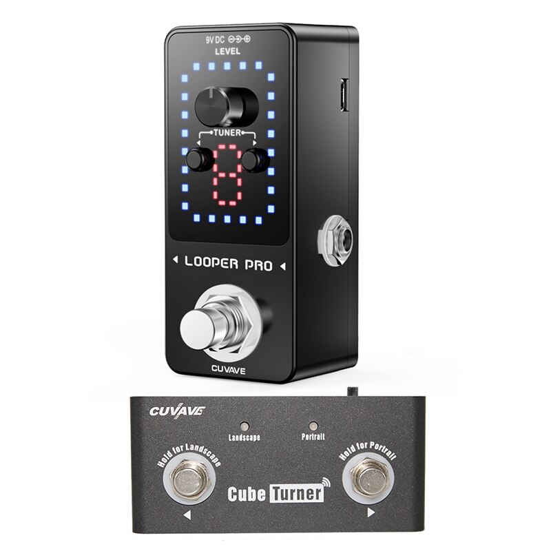 CUVAVE LOOPER PRO Erweiterte Gitarre Schleife Pedal Gitarre Teile Effekte Pedal 9 Loops Unbegrenzte Overdubs Gebaut-in Tuner Funktion: Default Title