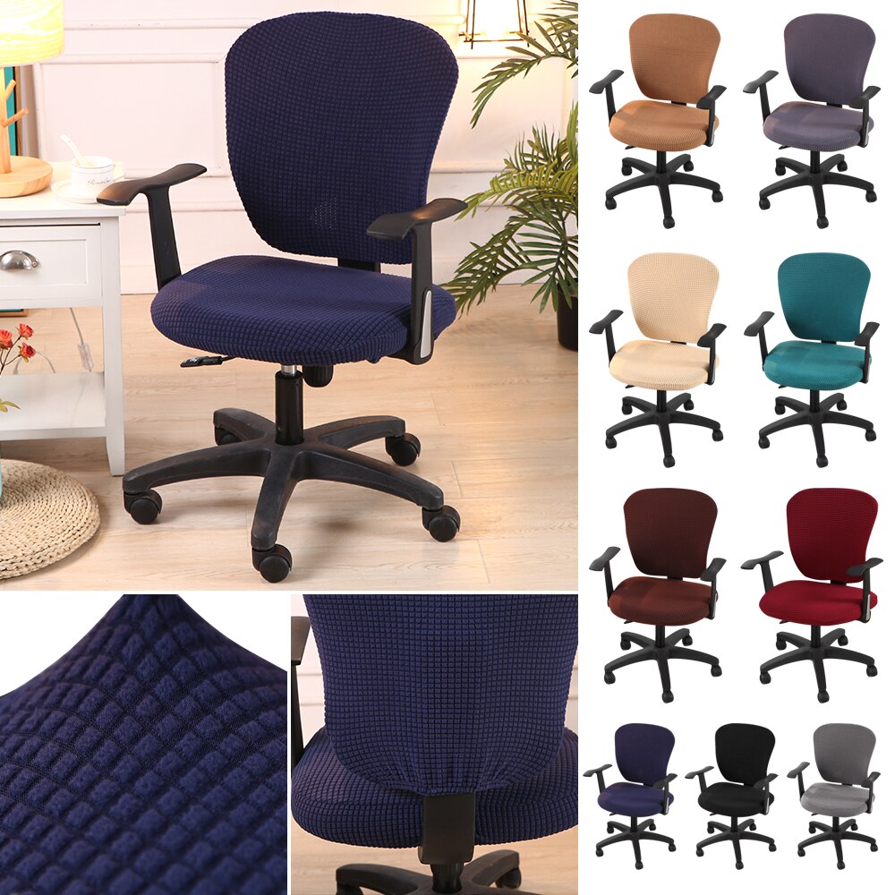 1pc universalstorlek kontor stretch spandex stolsöverdrag avtagbara överdrag skyddsstolar stolsöverdrag för kontorsstolar