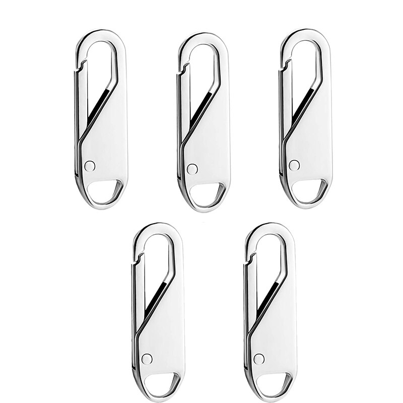 5-teiliges Ersatz-Reißverschluss-Reparaturset mit Reißverschluss, Reißverschlussschieber, Zuglasche, universeller Reißverschluss-Fixierer, Metall-Reißverschlusskopf: Zimt