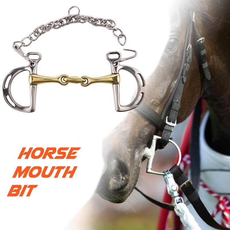 Horse Mouth Loose Stainless Steel Kimberwick Bit Horse Equipment 5 Inches Broken Mouth Copper Mouth Snaffle Equipment