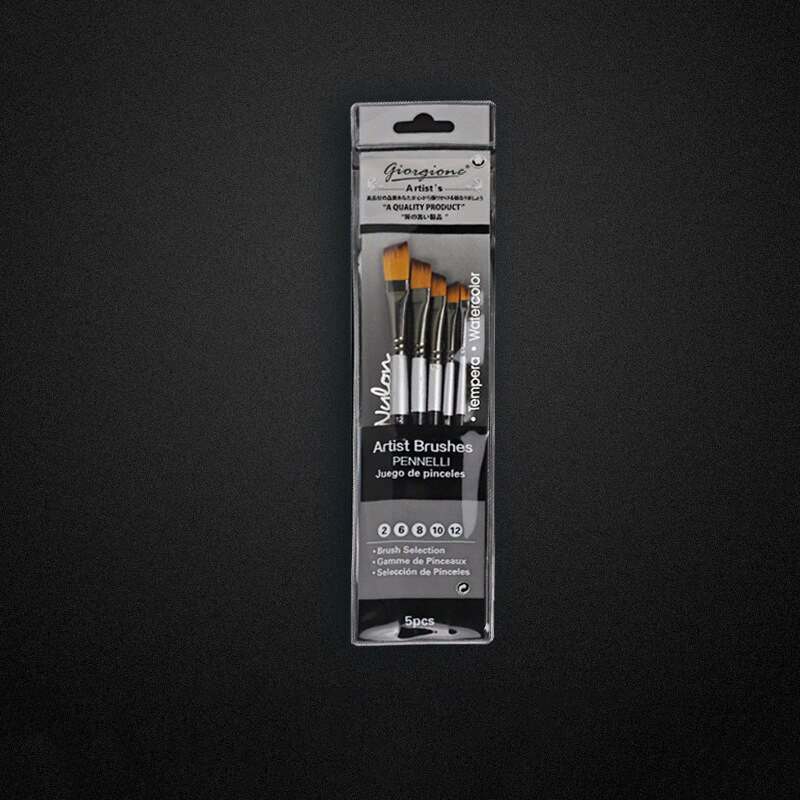 Acuarela pintura gouache cepillo de nylon de pelo 5 palos arte juego de bolígrafos para pintar estudiante de arte material de pintura material: Black