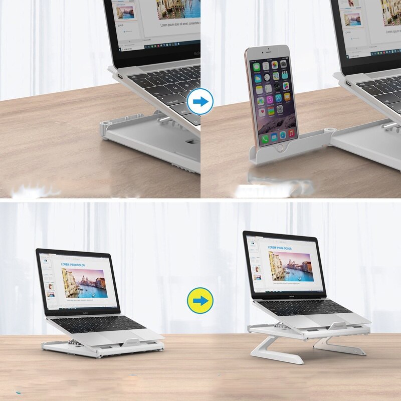 Laptop Stand Multifunctional Folding Lift Portable Laptop Stand Monitor Increase Rack Aluminum Alloy Base