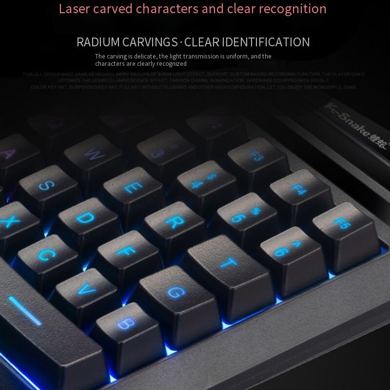 XNCORN Phone Keyboard 35keys One-handed Keyboard Colorful Mechanical Keyboard For Phone PC USB Interface Mobile Game Keypad