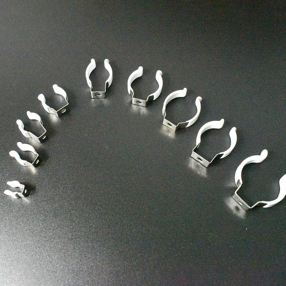 Clips de fijación de resorte, soportes de abrazadera con Clip de esponja con protección de goma, herramienta Base de Clip de tubo de lámpara T3/T4/T5/T6/T7/T8/T9/T10, 5 uds.