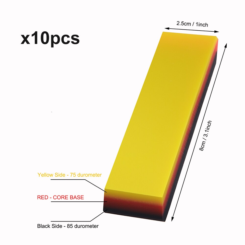 Foshio 2/5Pcs Zachte Ppf Wrapping Squeegee Carbon Vinyl Wrap Auto Film Plakken Tool 2in1 Schraper Venster verven Auto Cleaning: 10pcs 1inch