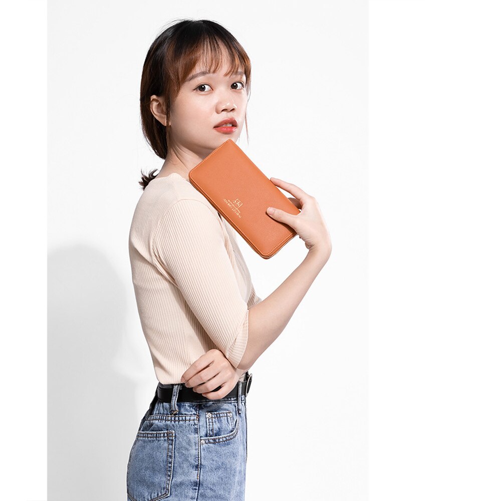 Dames portemonnee lange rits portemonnee dames creditcardhouder clutch bag
