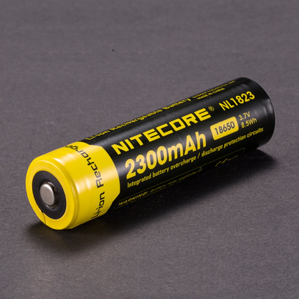 100% Original NITECORE NL183/NL1823 18650 2300mAh 3.7V Li-ion Protected Rechargeable Battery Button Top For Flashlights 1pc