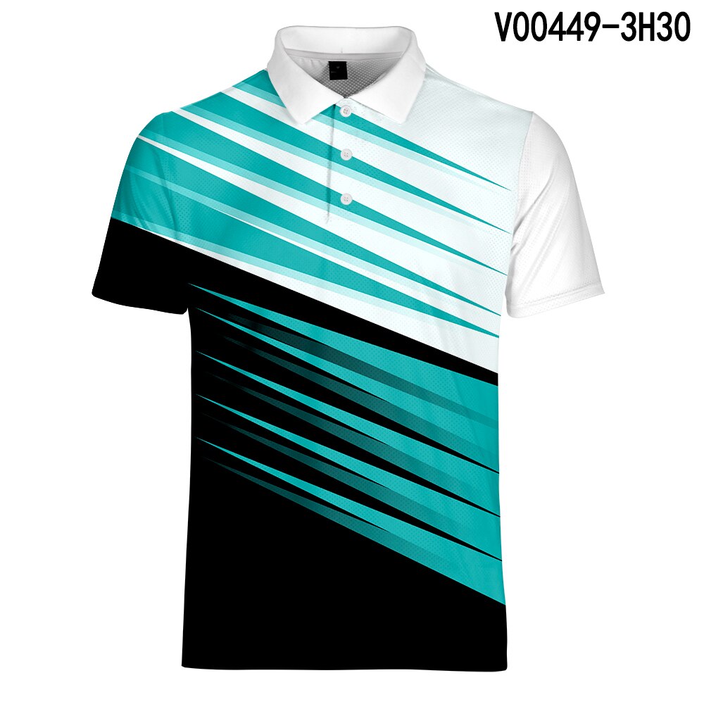 Camisetas y camisetas de WAMNI Polo de tenis para hombre camisas de Polo de secado rápido para hombre polo de cuello vuelto 3D para hombre: V00449 / XXL