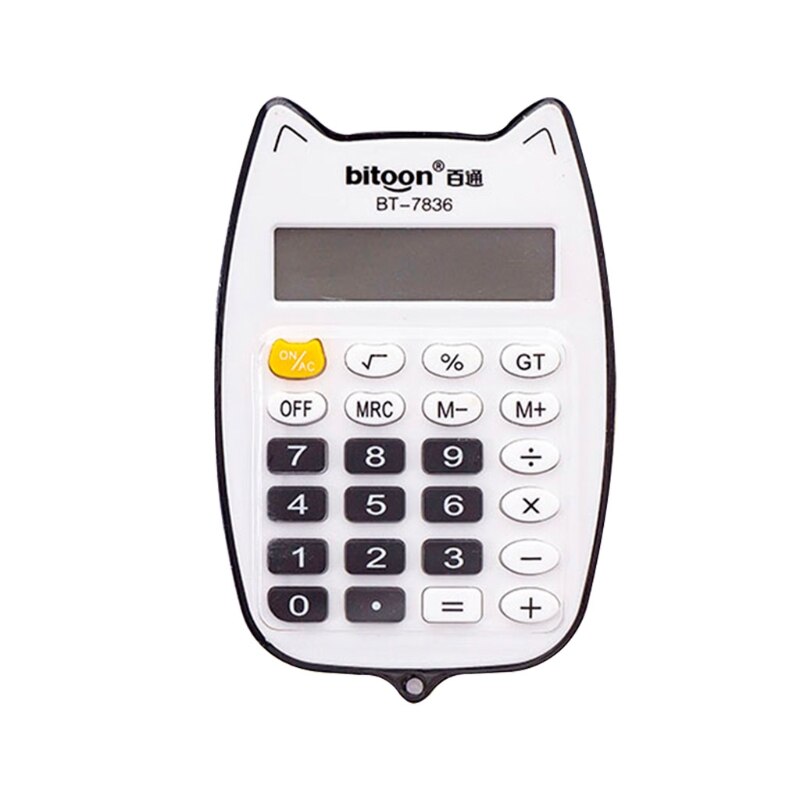 Cartoon Digital Scientific Calculator Mini Desktop Calculator with LED Display Handheld Desktop Calculator for Office Student: black
