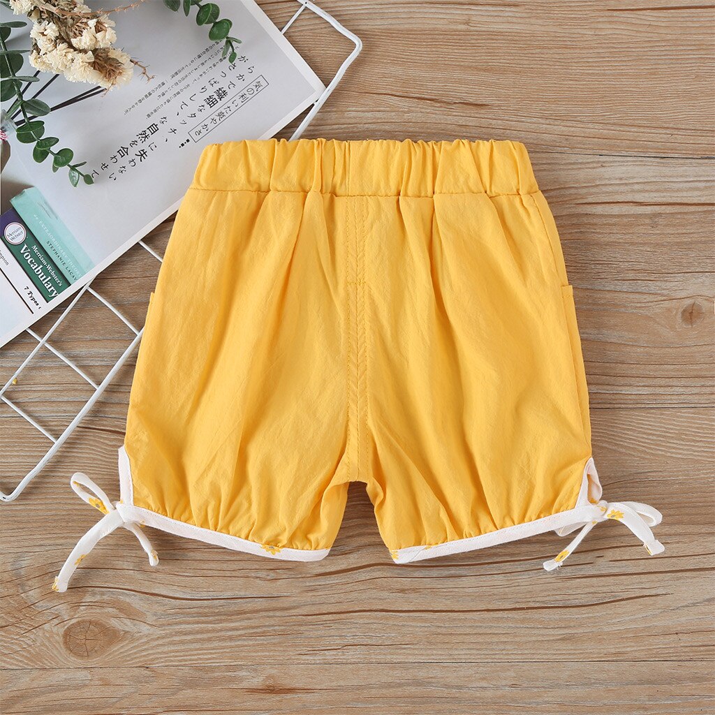 Aankomst Snoep Kleur Baby Meisjes Shorts Zomer Kinderen Kids Meisjes Pure Kleuren Casual Shorts Elastische Taille Bandage Broek # p30