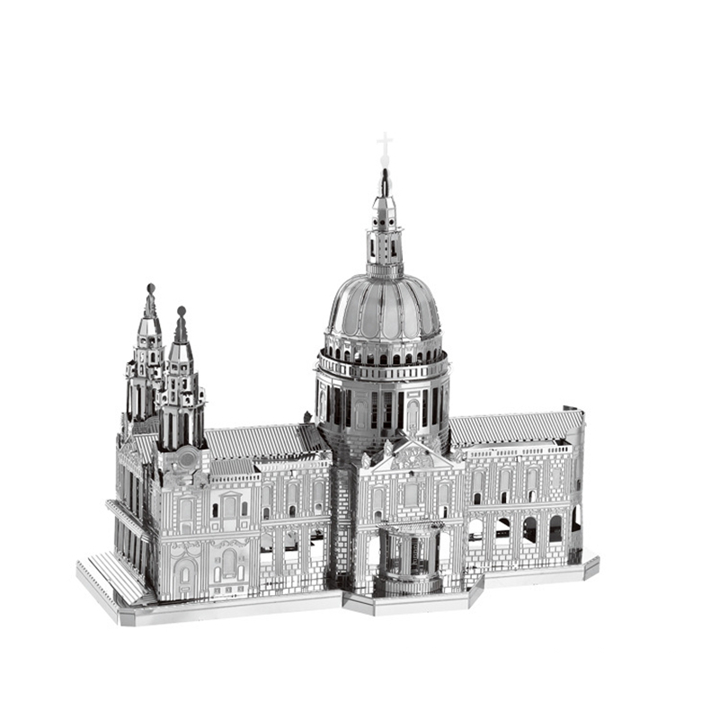 Architecture 3D Metal Puzzles World Famous Building Cathedral Tower Garden Bridge Jigsaw Construction Handmade Manual Toys: St. Paul Cathedral