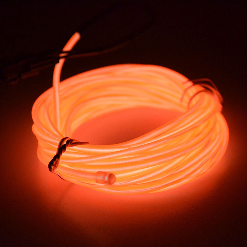 Cable de alambre LED de neón para de baile de Navidad, luz luminosa para decoración de coche, Rave, 1m/3m, novedad