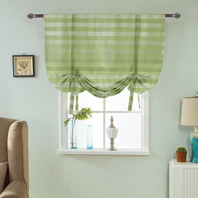 Verduisterende romeinse gordijnen in pastorale stijl, geschikt voor raamdecoratie, balkon, café, keuken: 05