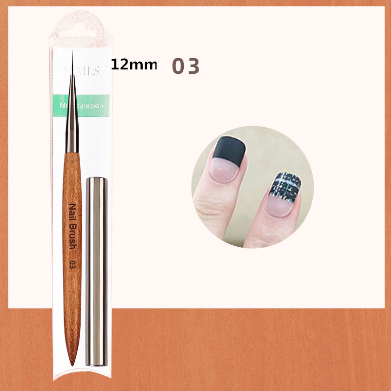 Juego de pinceles para decoración de uñas, 12 Uds., pincel para delineador de uñas, bolígrafo para pintar uñas, pinceles acrílicos para Gel UV, herramienta de manicura ombré de cristal, pincel para uñas: Caqui oscuro