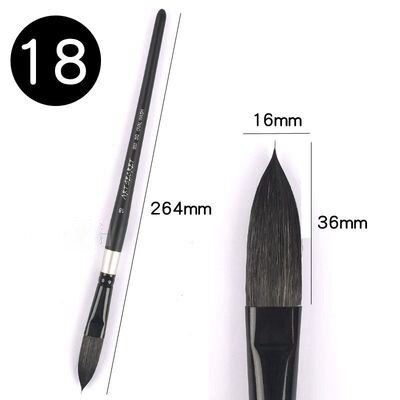 Oval lavado pelo ardilla artista acuarela cepillo pluma pincel lengua de gato pincel de arte pintura arte suministros: number 18